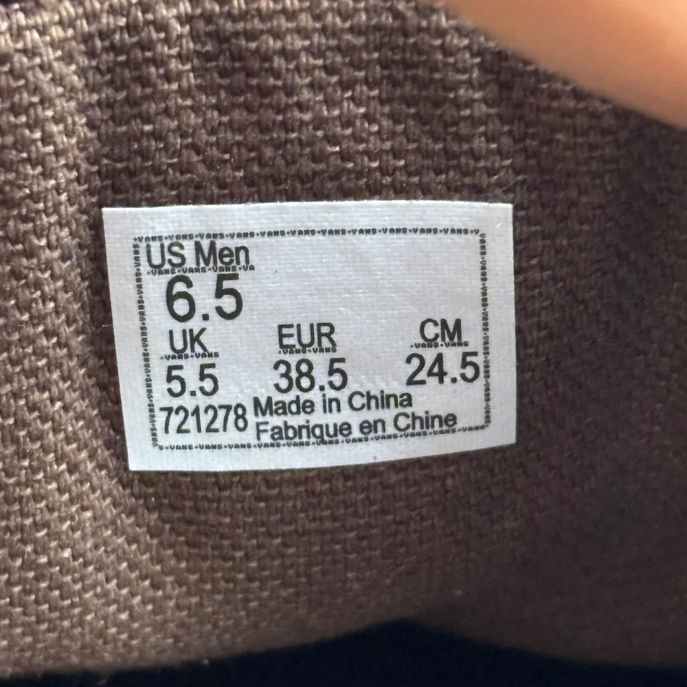 NEW Vans Bali SF Heavy Canvas Skate Surf Loafer Dachshund Brown Womens 8 Men 6.5